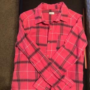 Pink Hollister flannel.